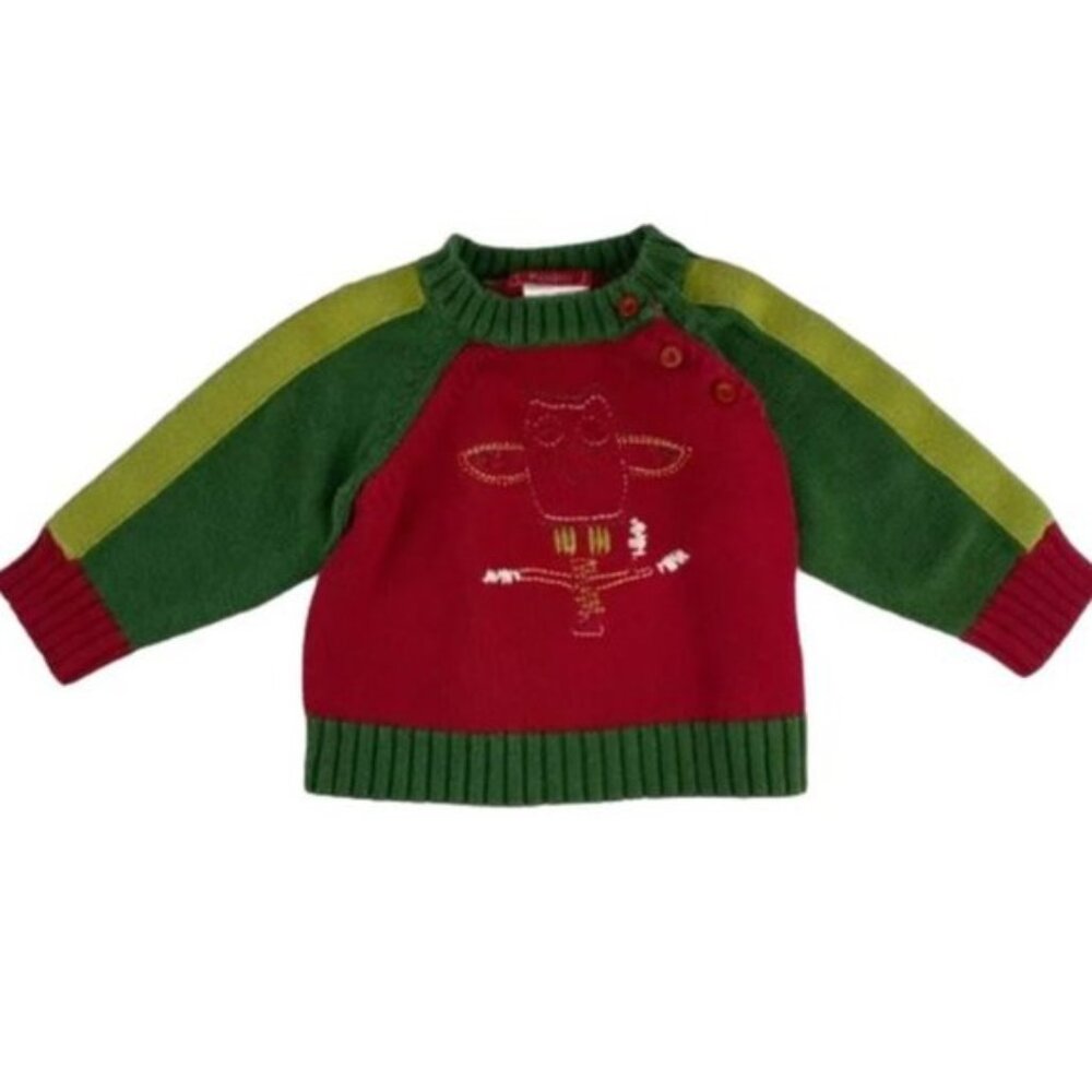 Rodin Colourblock Owl Raglan Sleeve Sweater Size 12 Months